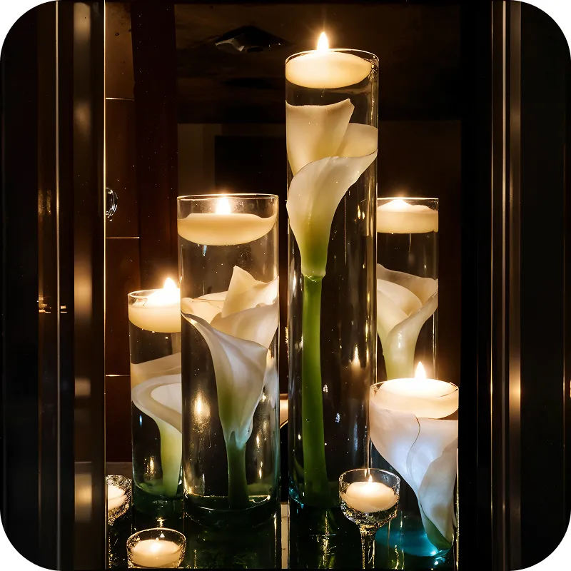 Floating Calla Candle Vase