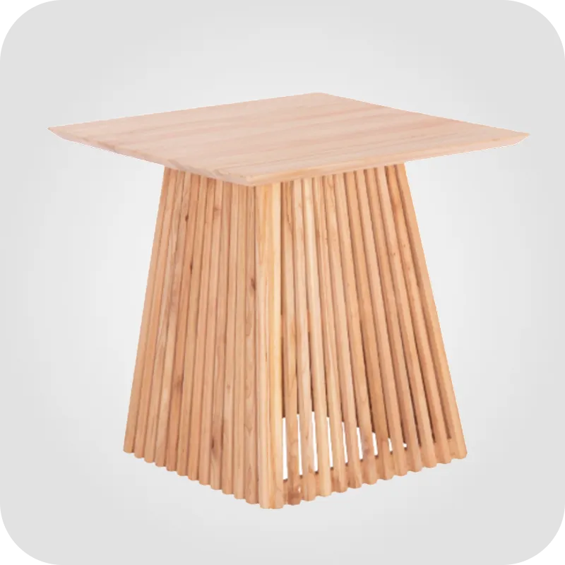 Wooden cake table with lines