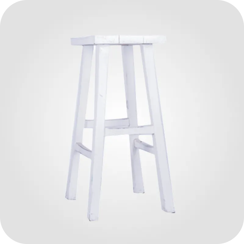 White wood stool