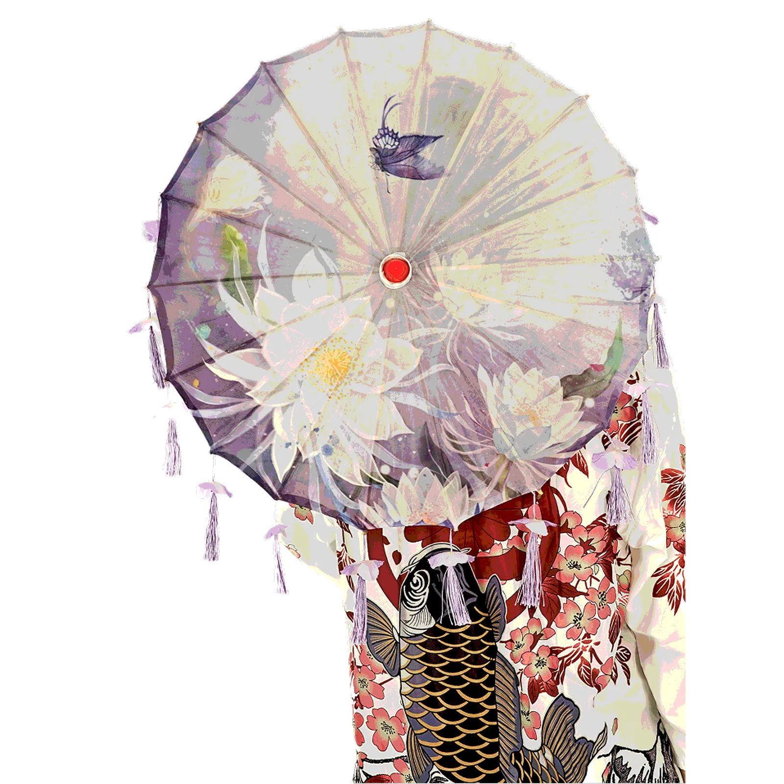 Lavender Floral Japanese umbrella