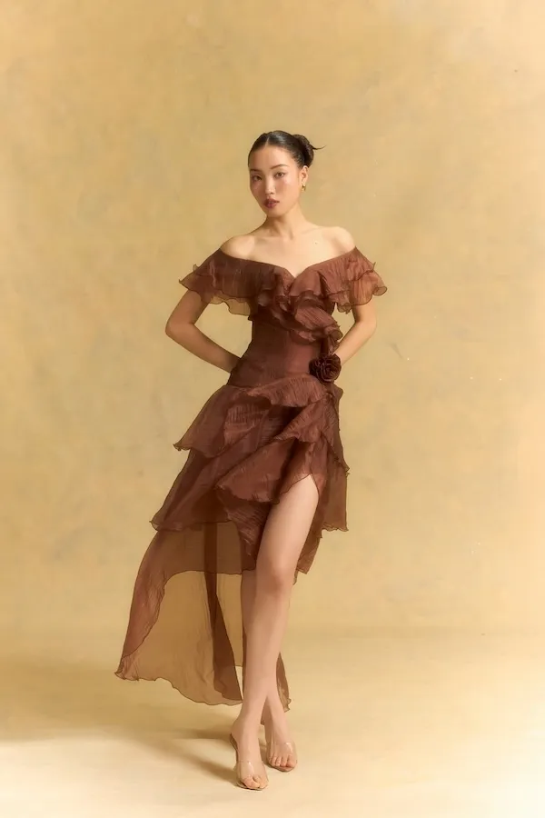 Clara Dress-Brown