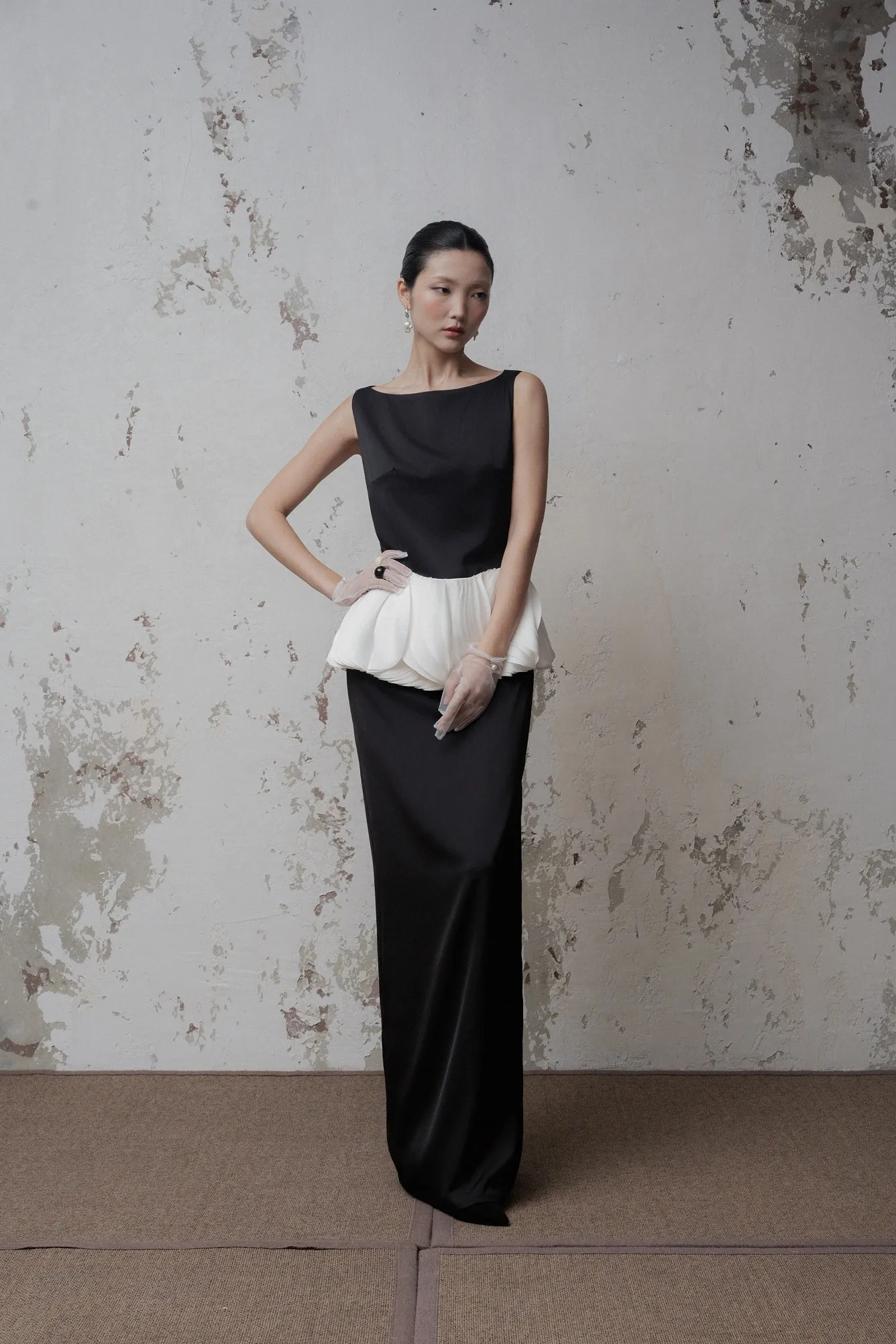 Moonlit Contrast Maxi Dress