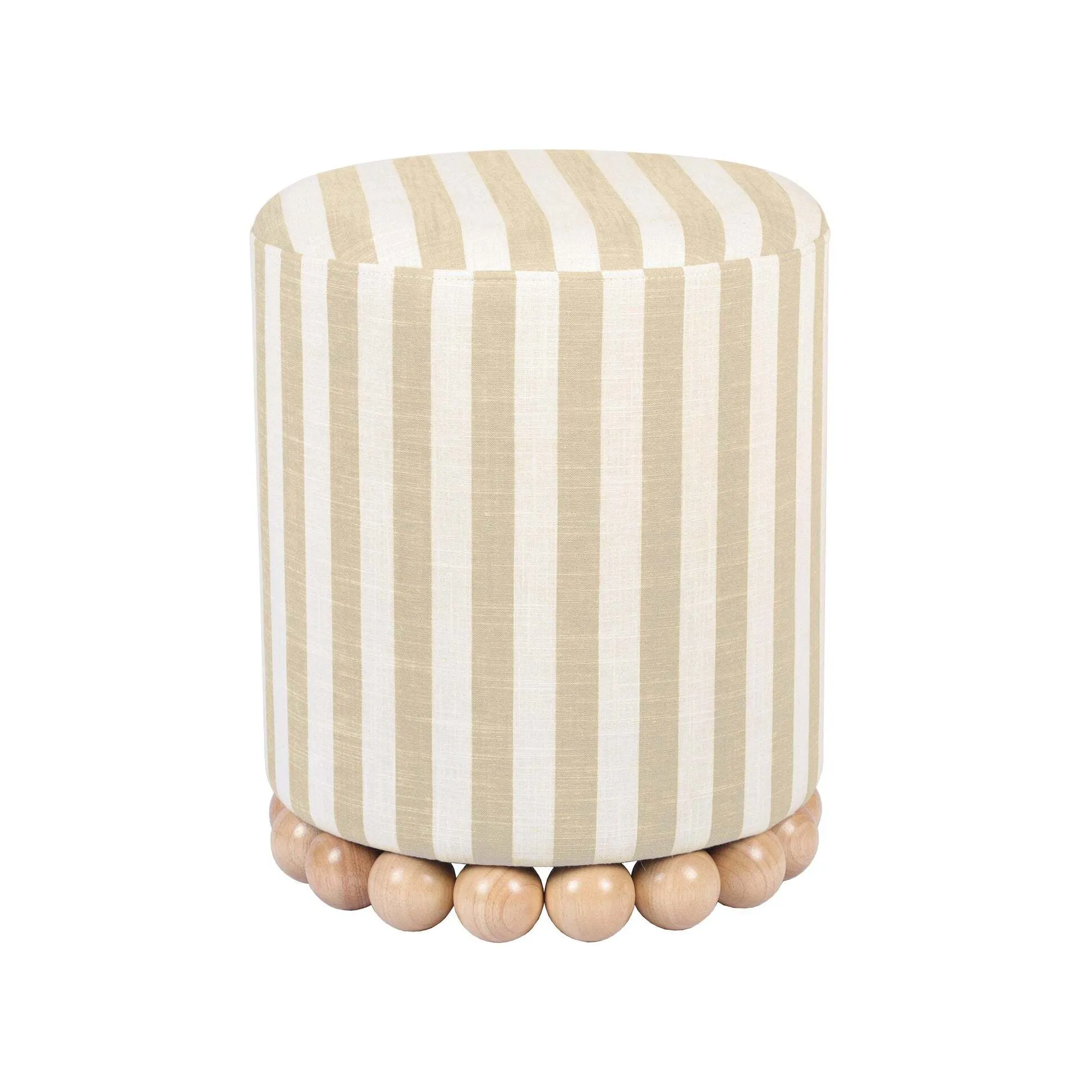 Fia Striped Linen Ottoman