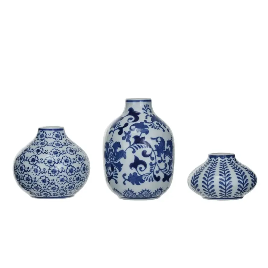Assorted Blue China Vases