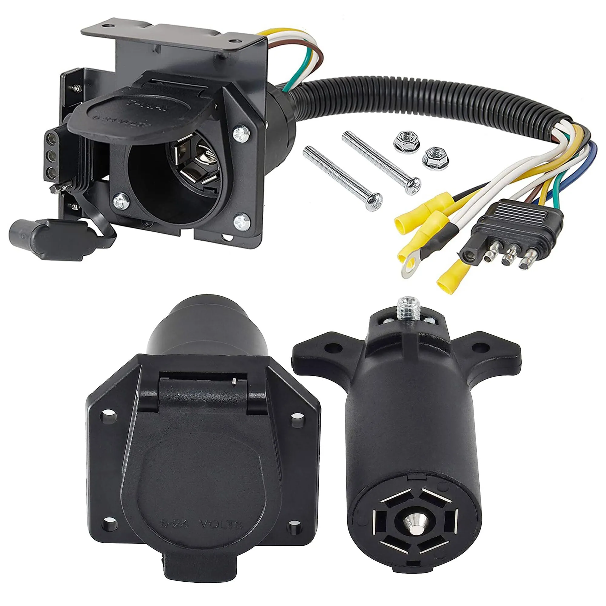 7 Blade (Male) to 4 Flat (Female) Triler adapter