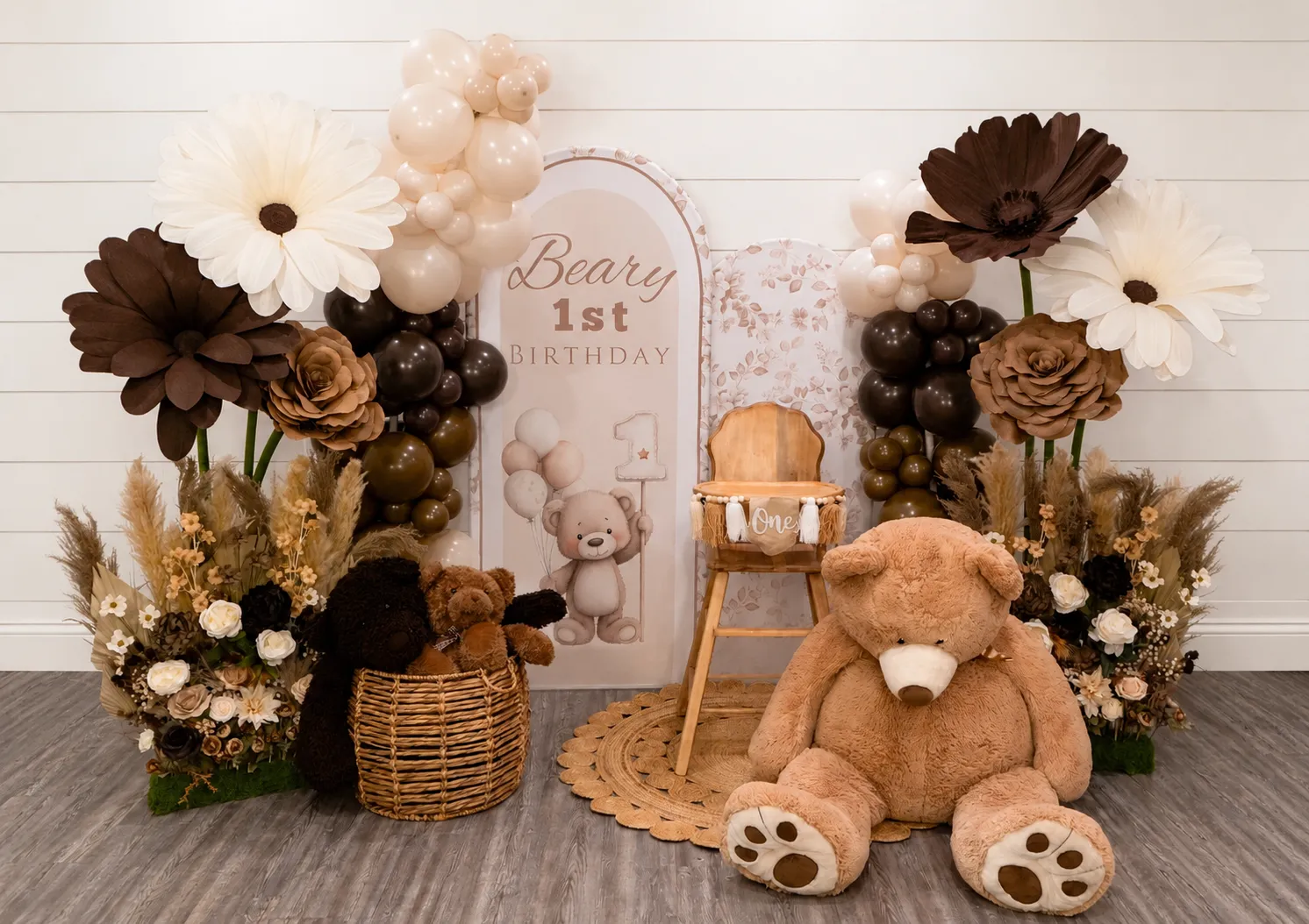 Light Brown Beary 1st Birthday 6ft.