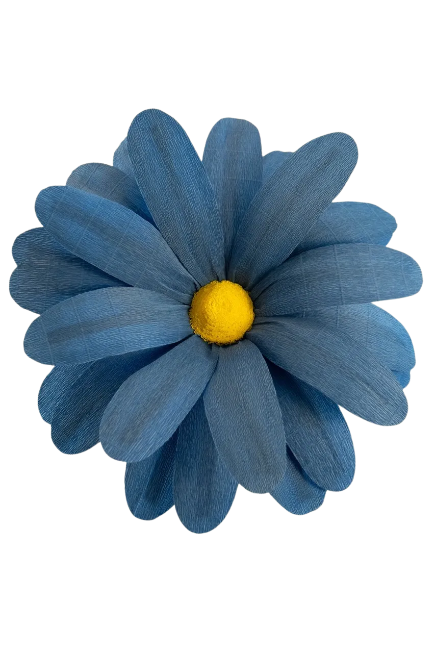 Medium Blue Daisy Extra Large with Bright Yellow Center