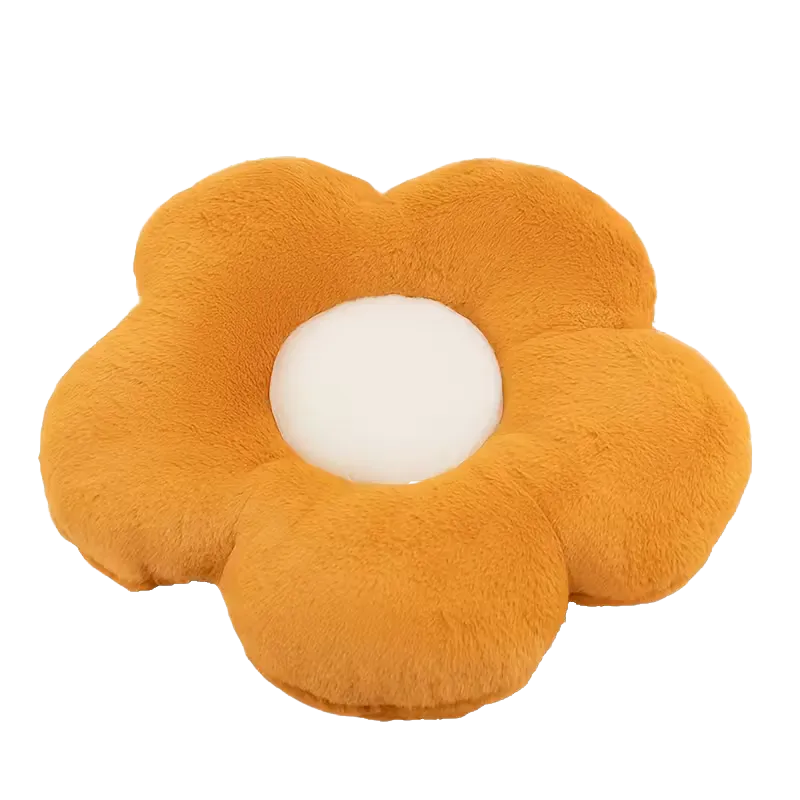 Small Orange Flower Pillow 13"