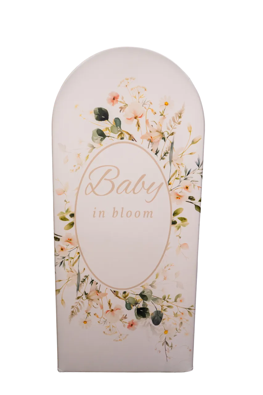 Baby in Bloom Oval with Dusty Pink 6ft Arch Cover