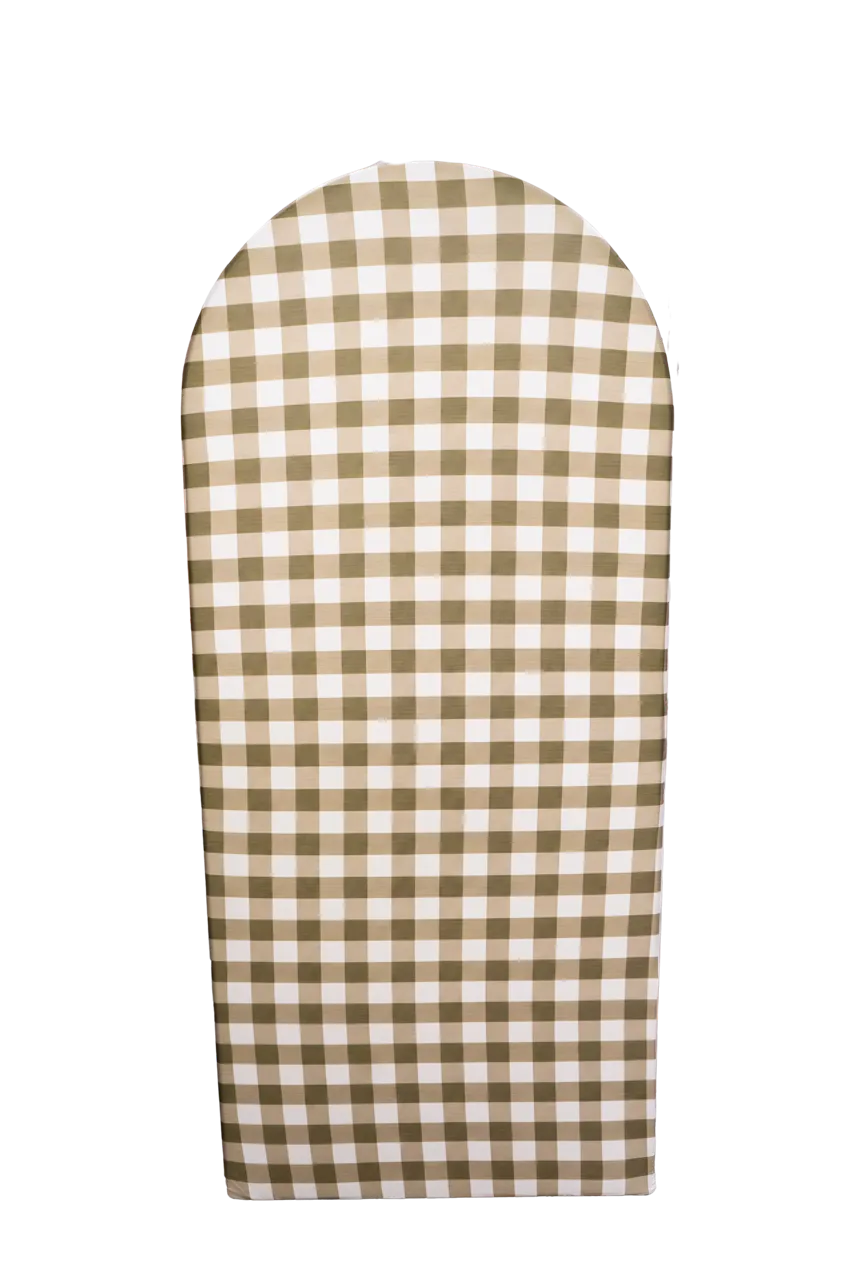 Olive Green Gingham 6ft Arch Cover