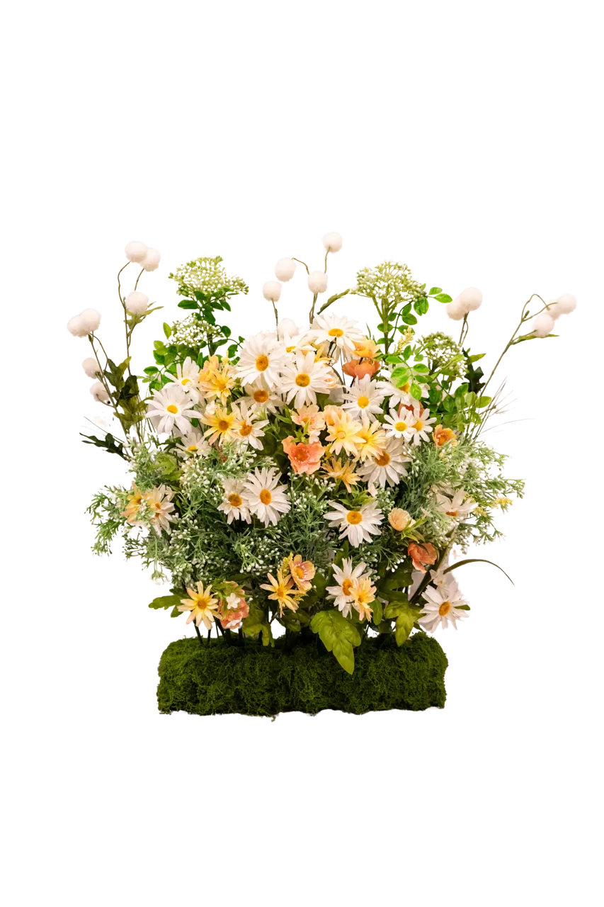 Daisy White Yellow and Pink Floor Floral Arrangement
