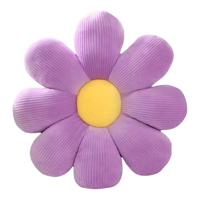 Small Purple Flower Pillow with Yellow Center 14"