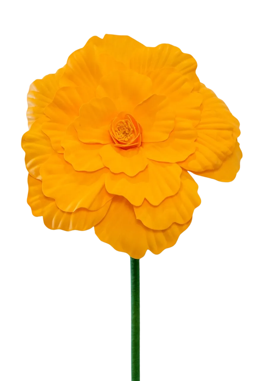 Dark yellow (gold) foam peony flower