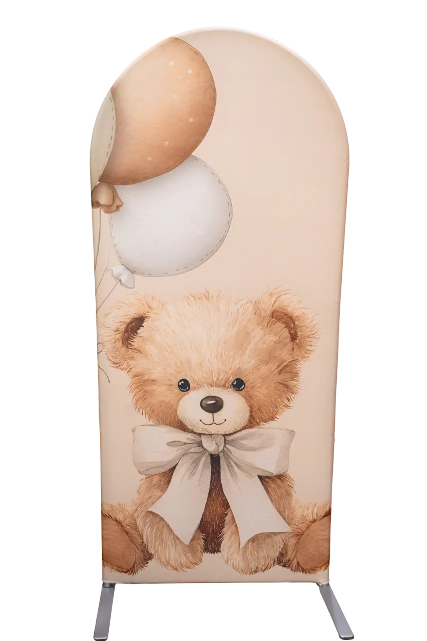 Medium Brown Bear with Balloons 5ft Arch Cover