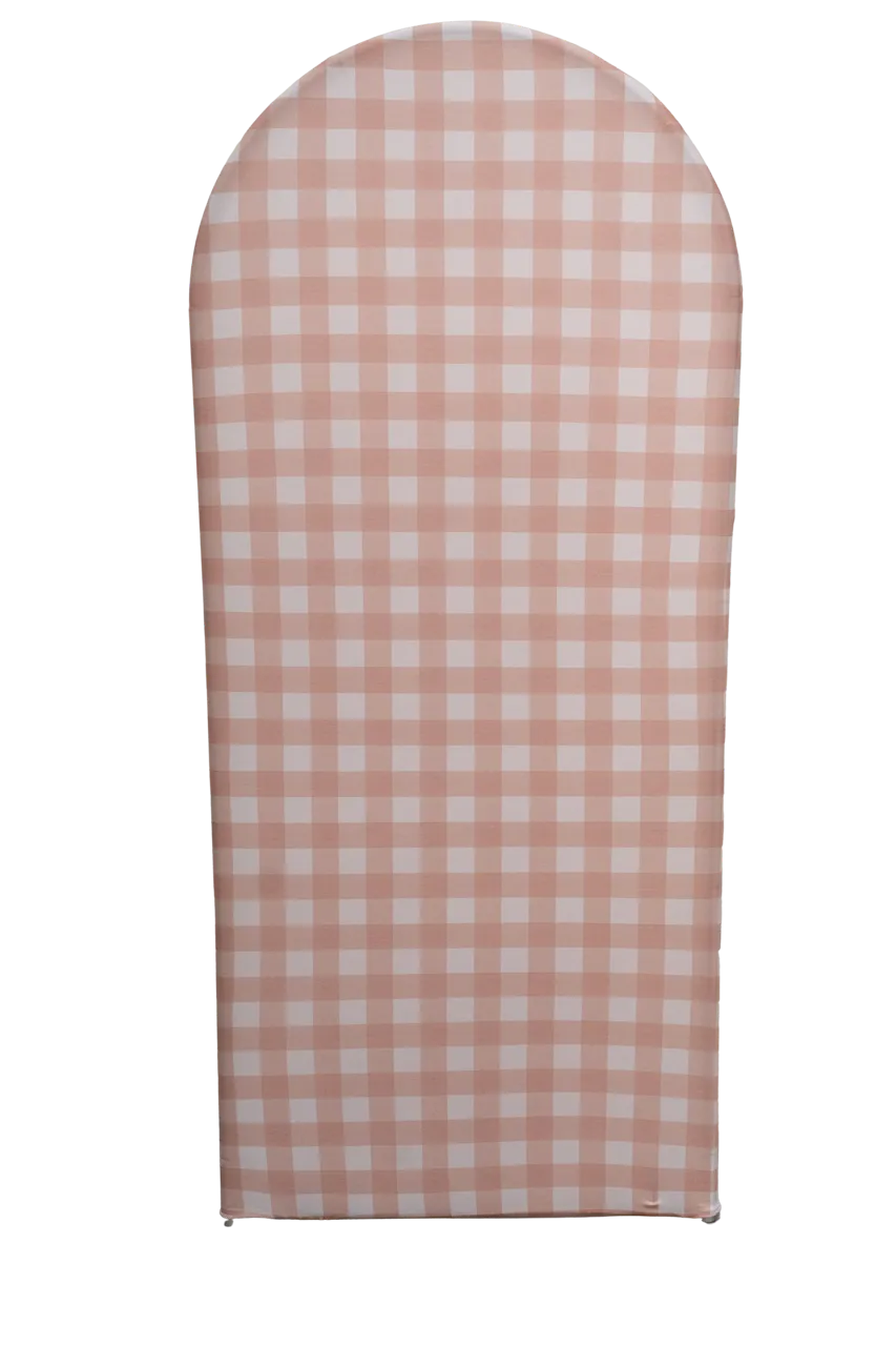 Light Coral Gingham 5ft Arch Cover