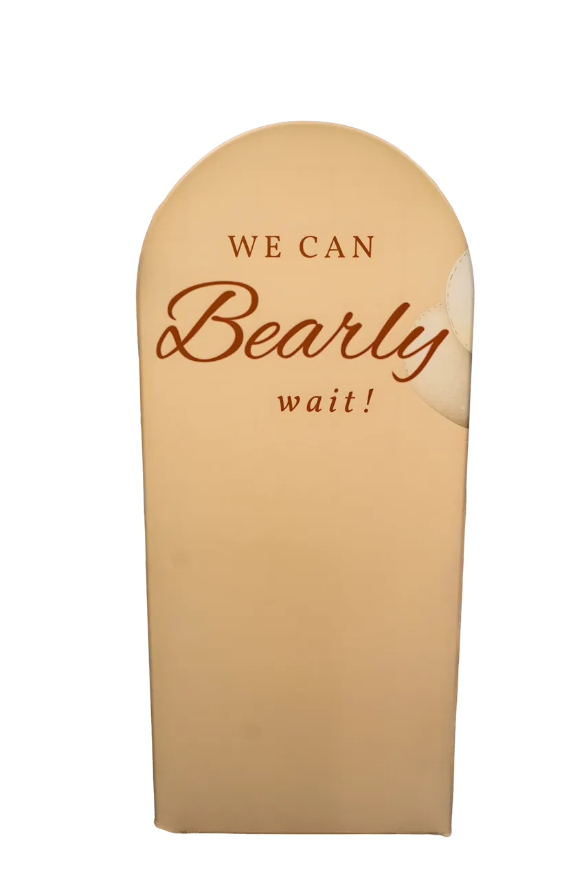 Medium Brown We Can Bearly Wait with Balloons