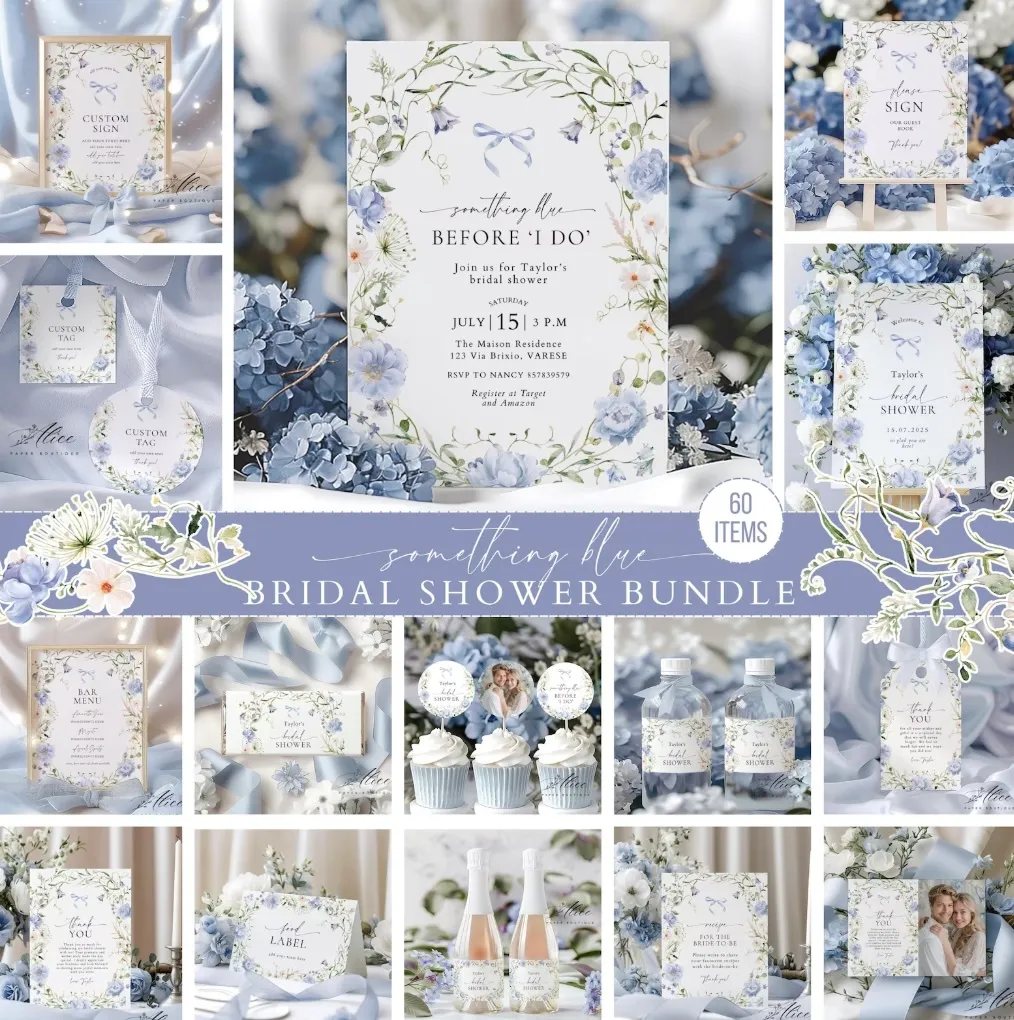 Something Blue Before I Do Downloadable Signs and Labels Bundle