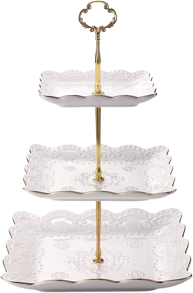 3-tier porcelain serving tray