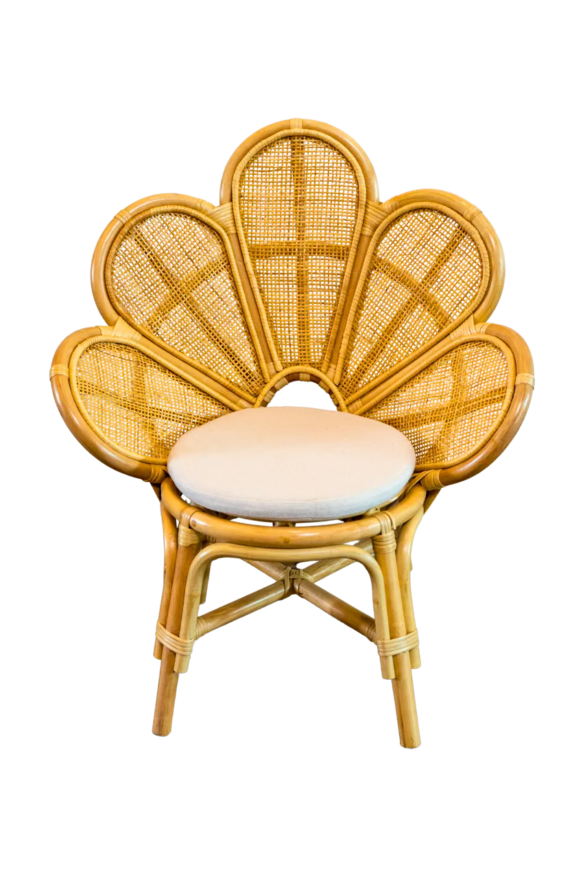 Kids' Blossom Bloom Rattan Chair With Cushion