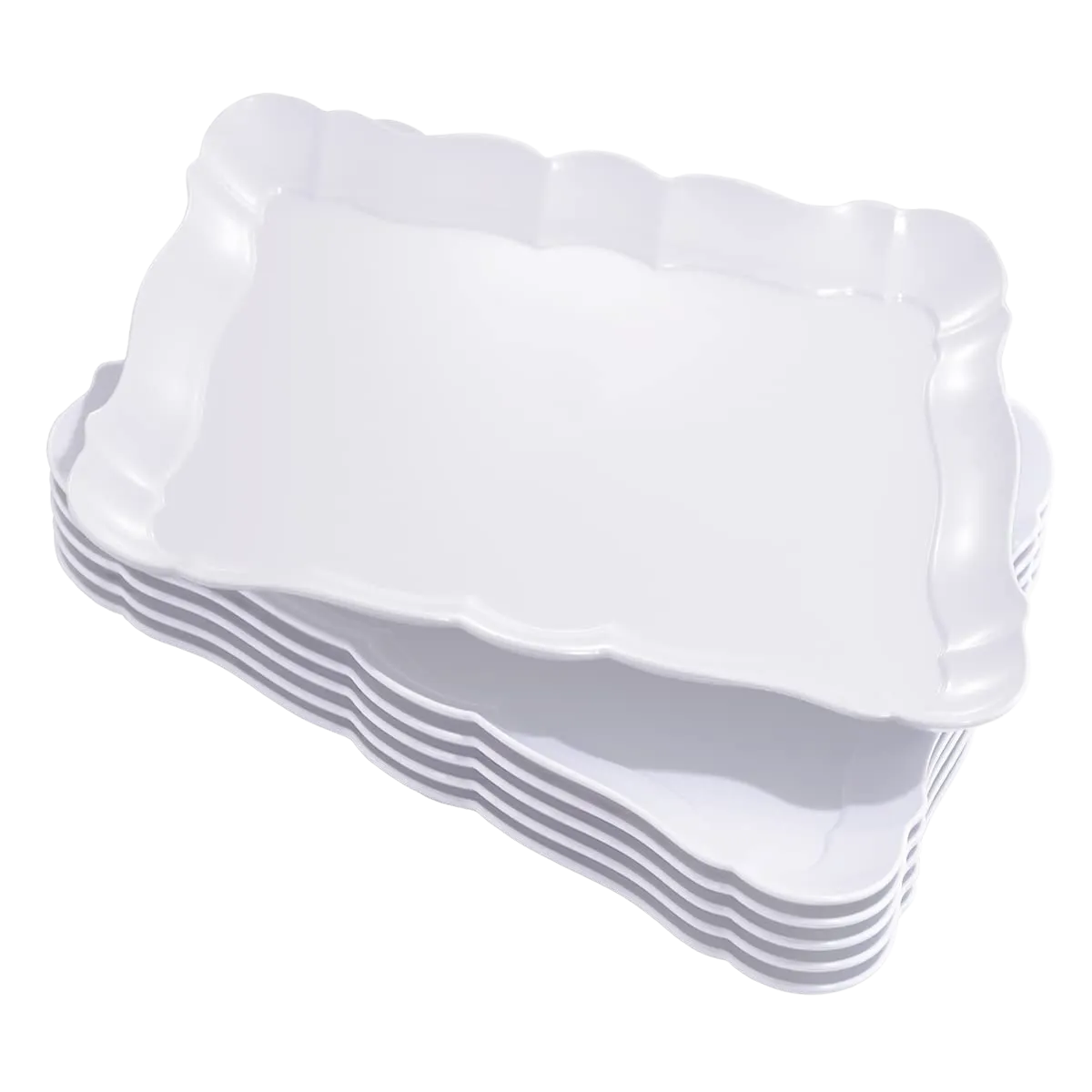 Rectangle White Plastic Serving Platters