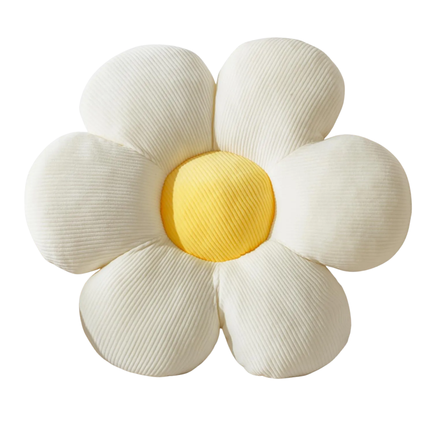 White Daisy Pillow with Yellow Center 15"