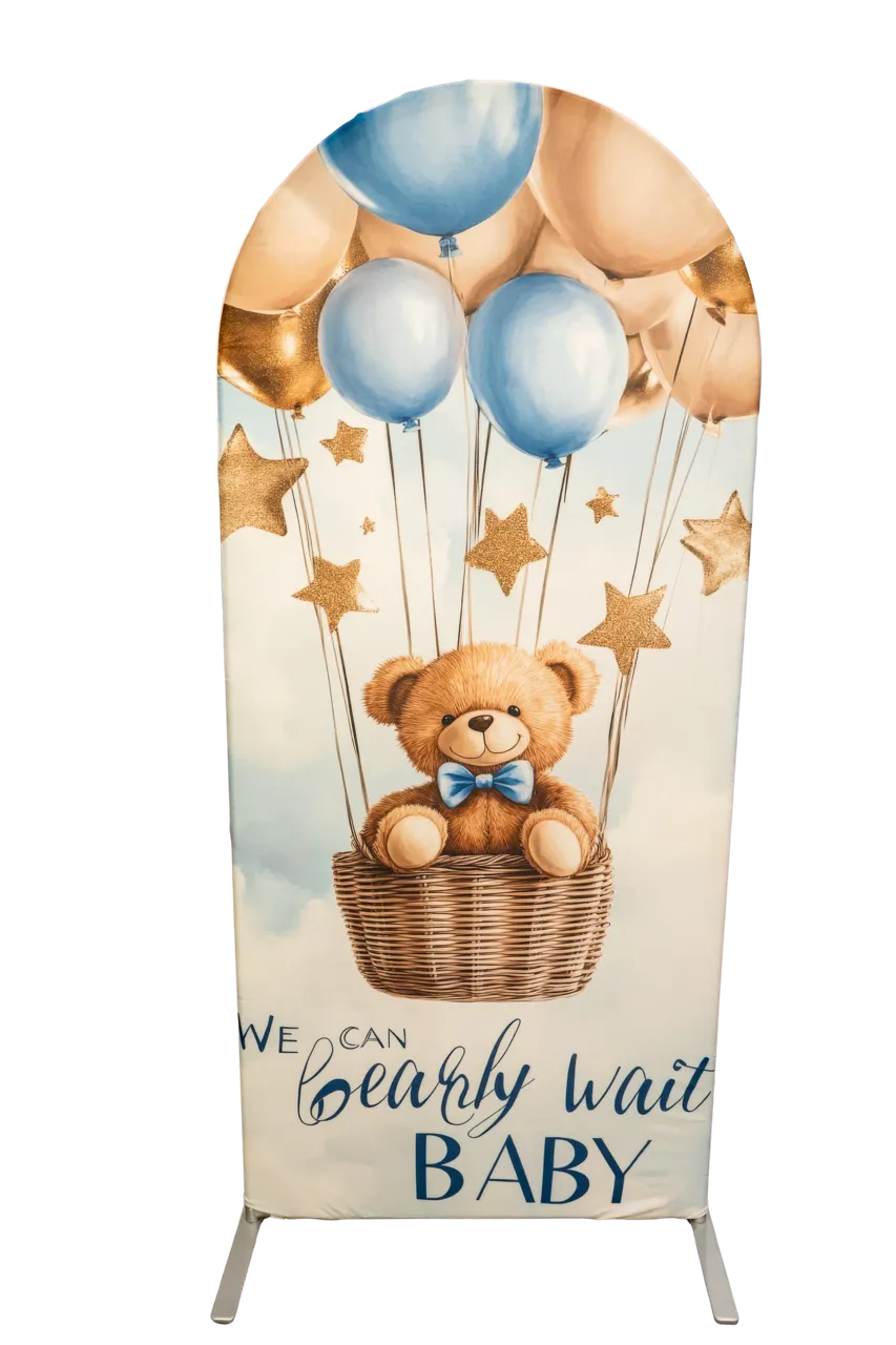 Blue Balloon We Can Bearly Wait 6ft Arch Cover
