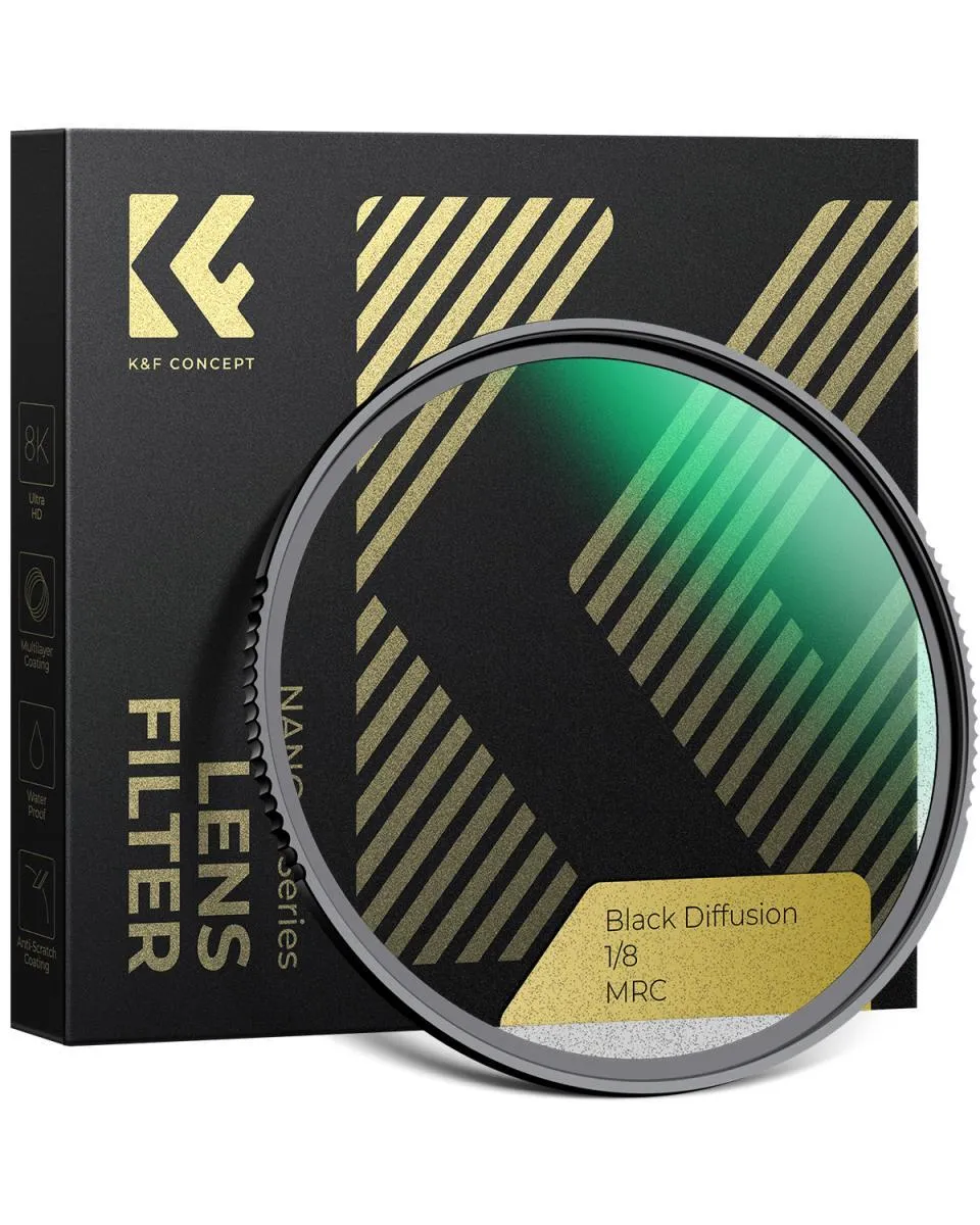 FILTRO CÂMERA CIRCULAR K&F CONCEPT BLACKDIFUSSION 1/8 82MM (BLACKMIST) 