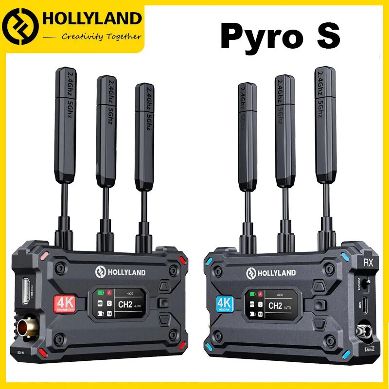Hollyland Pyro S Kit Tx Rx Vídeo Sem Fio 4k Hdmi Sdi
