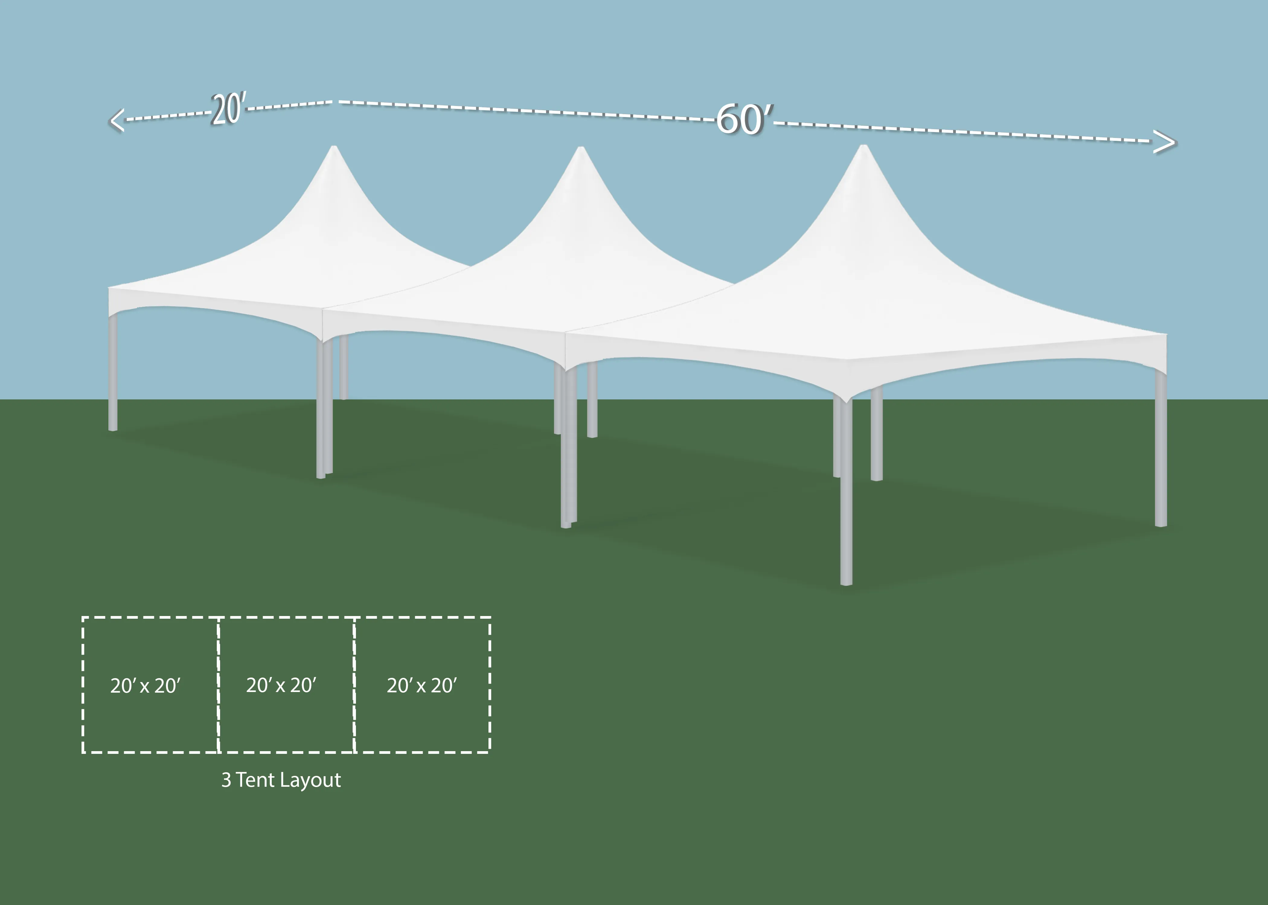 20 x 60 Marquee High Peak Tent
