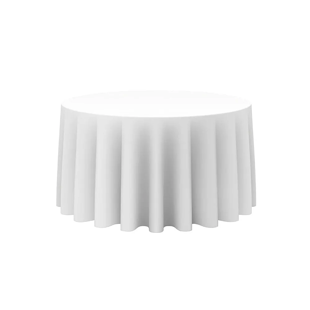 White 60” Round Table Cloth