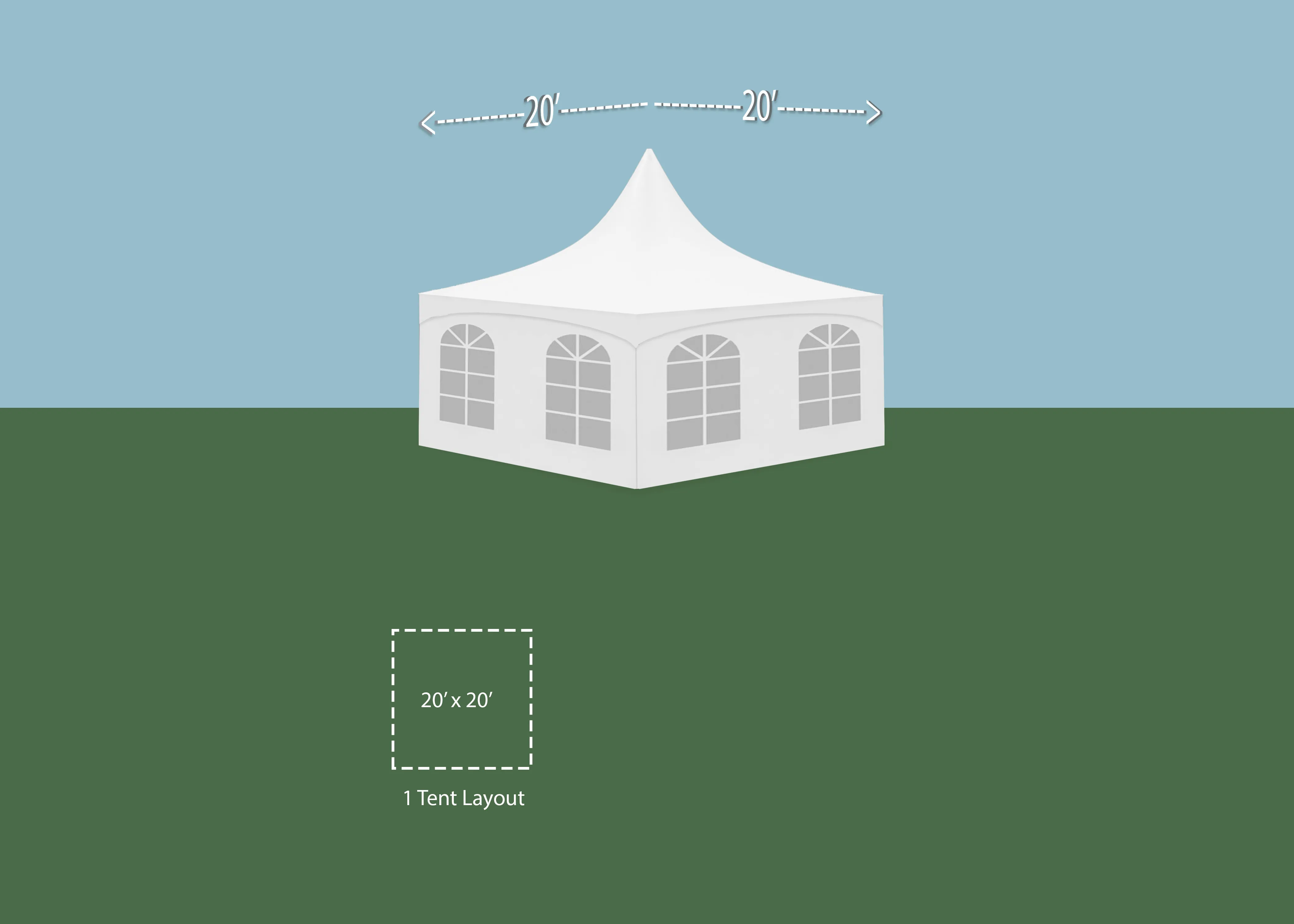 20 x 20 Marquee Tent - Side Walls
