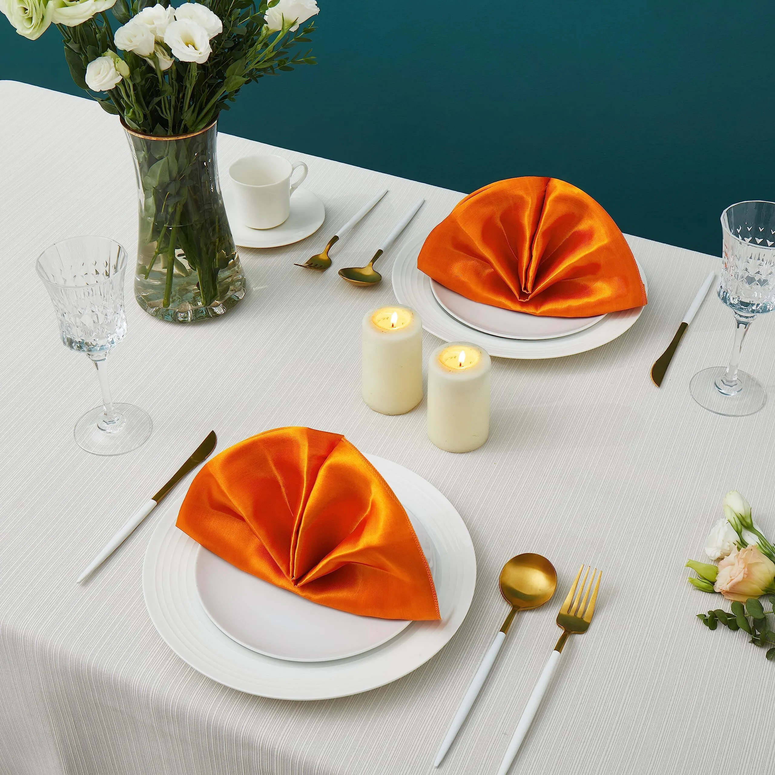 Orange Cloth Napkins 17x17 Inches