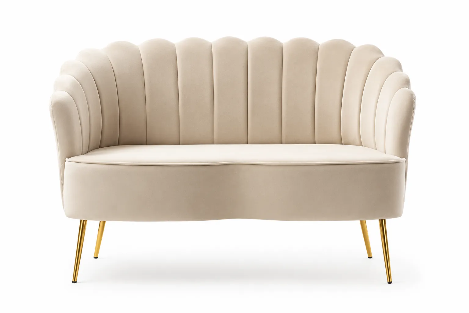 Scalloped Velvet Loveseat