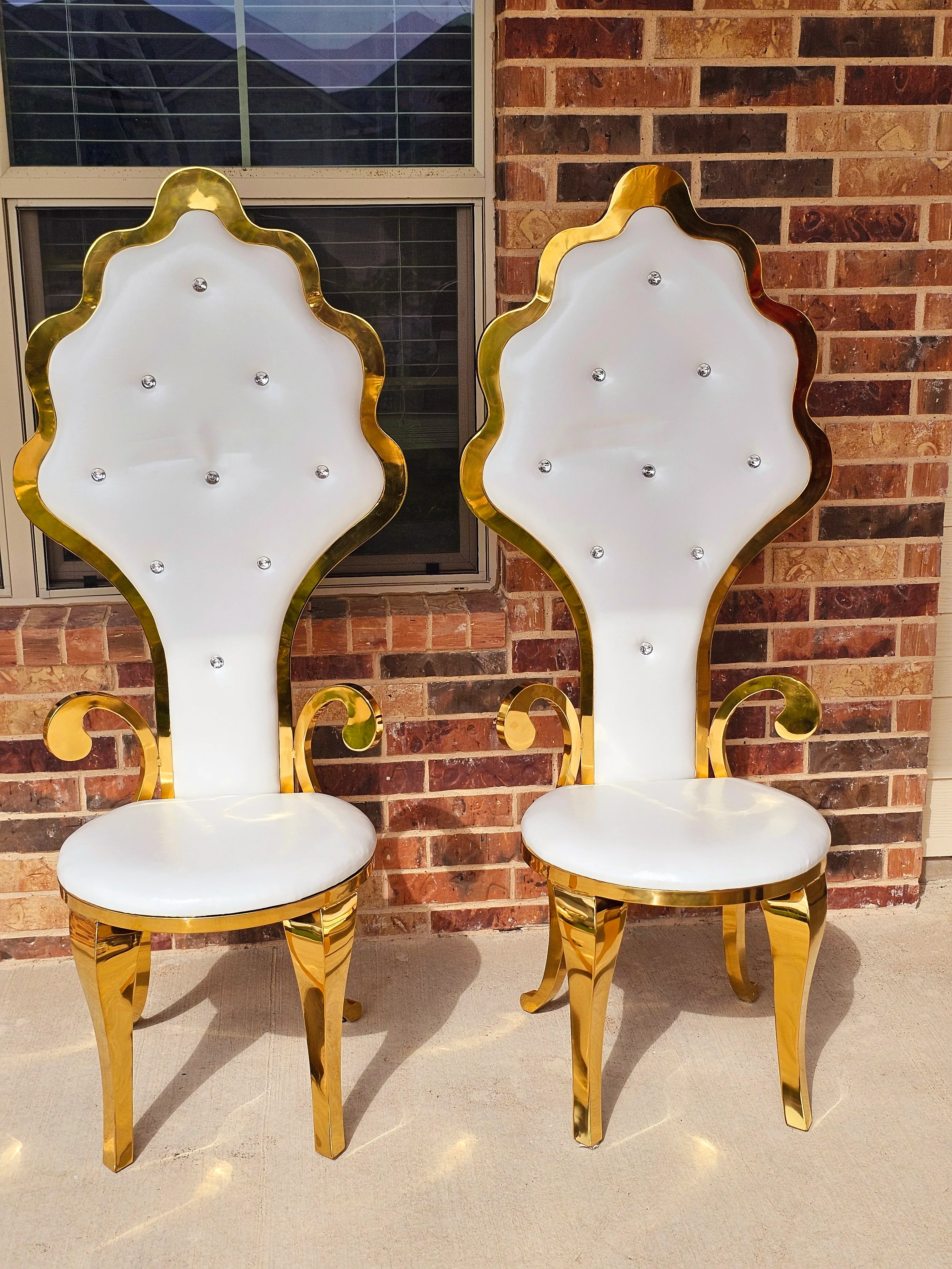 Gold/White Throne Chairs