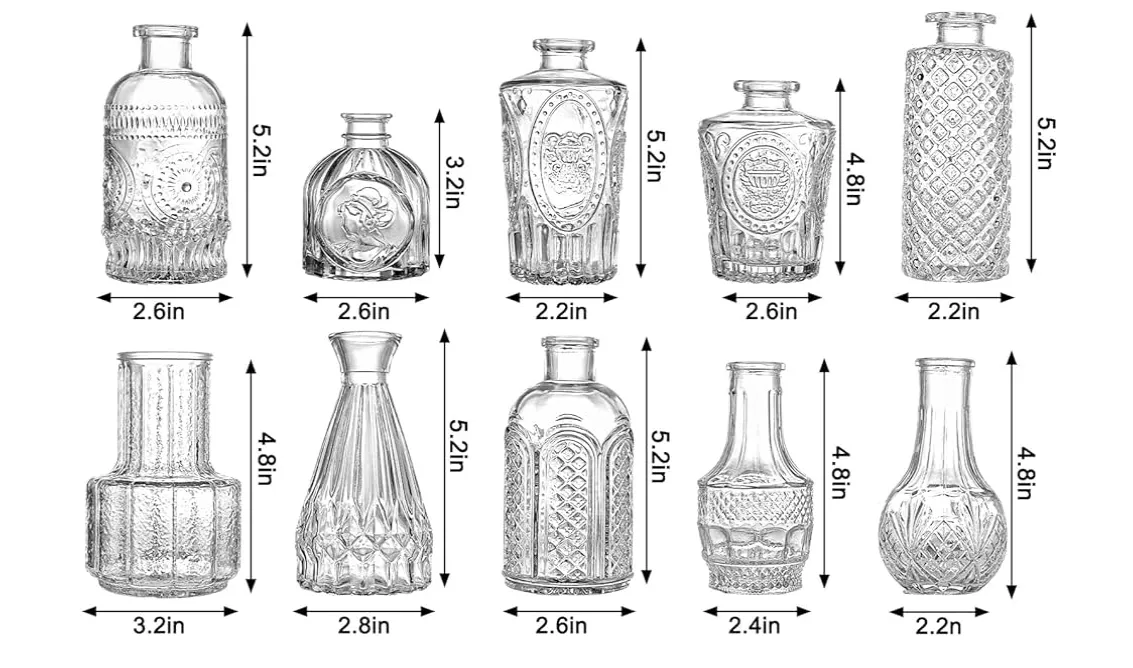 Clear Glass Bud Vases