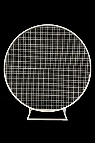 White Circular Mesh Wall