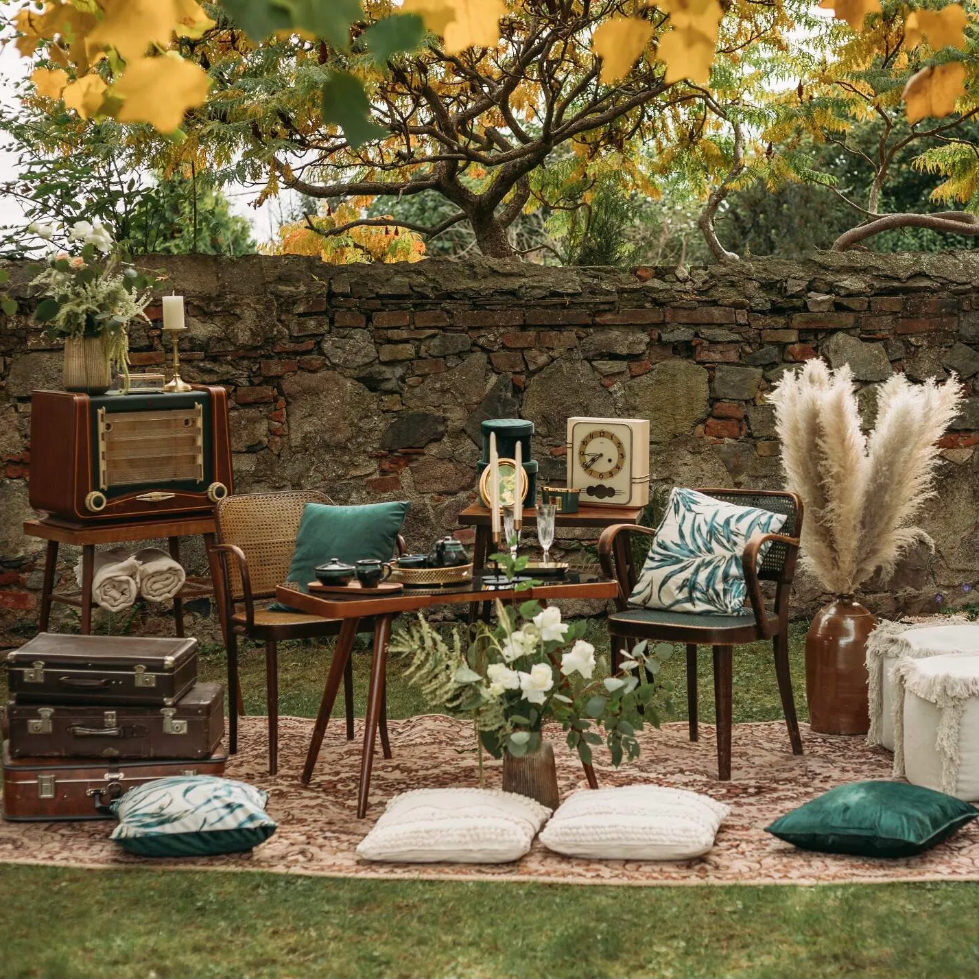 Stylový set Green Vintage | 2x3 m | 4 osoby