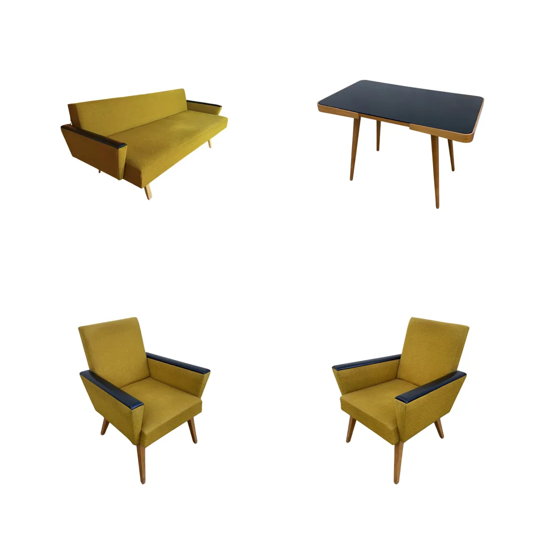 Retro posezení set žlutý