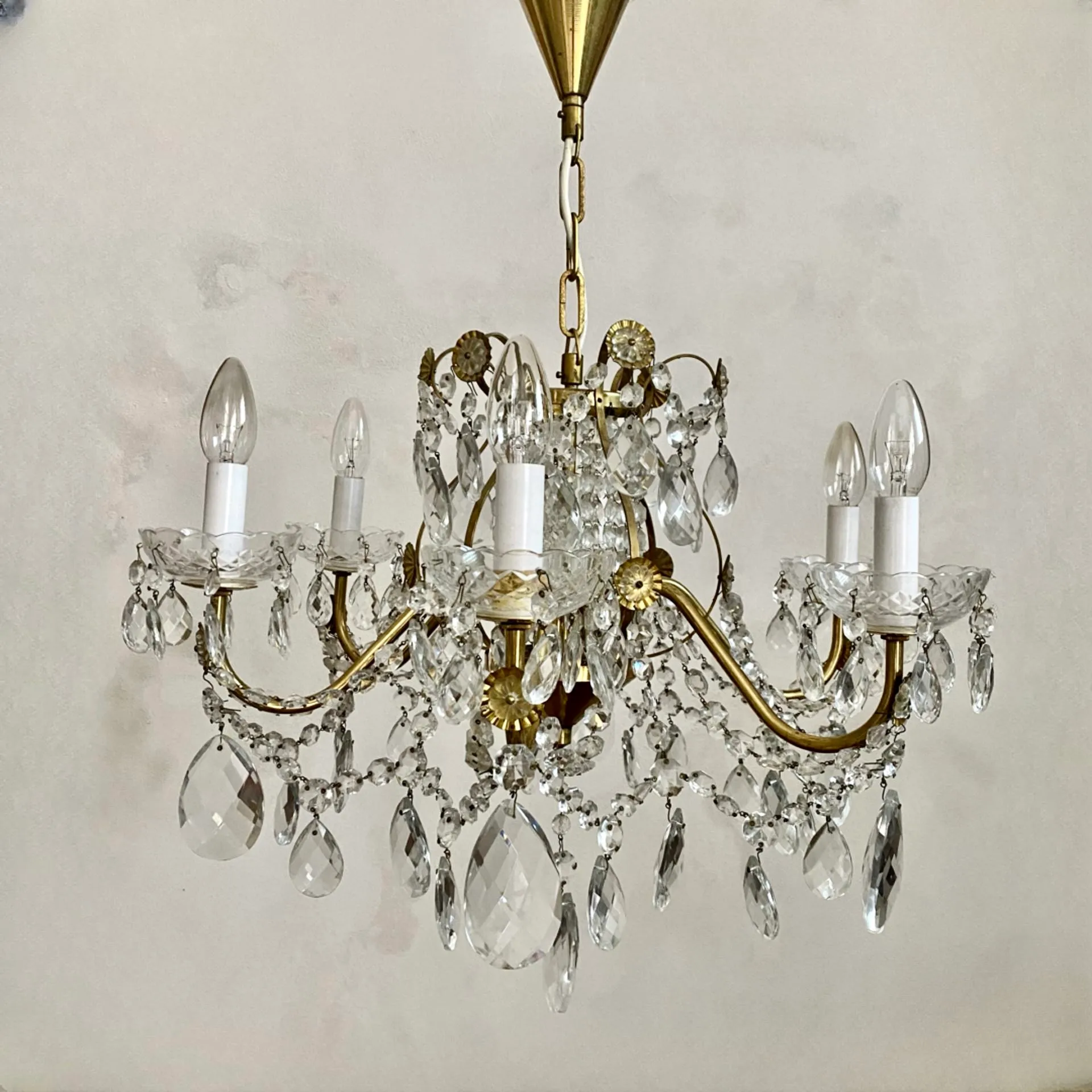 Lustr křišťálový zlatý