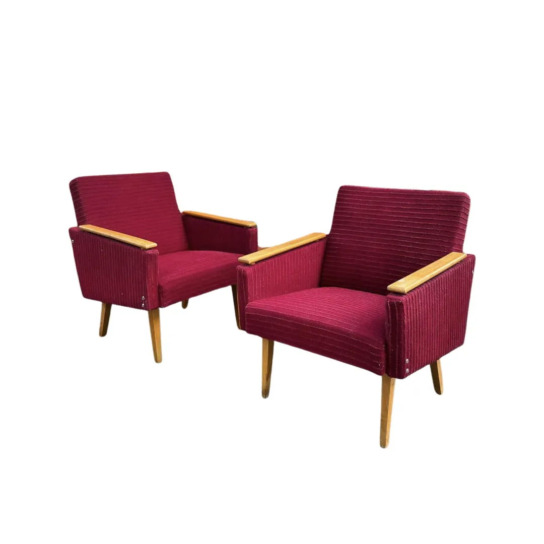 Křeslo retro bordové