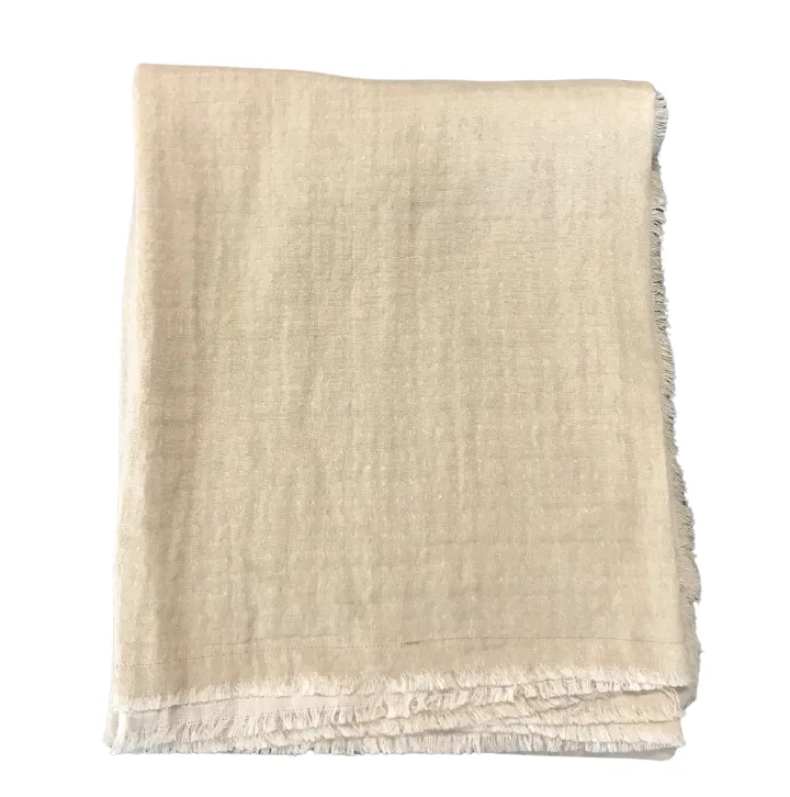 Linen natural throw