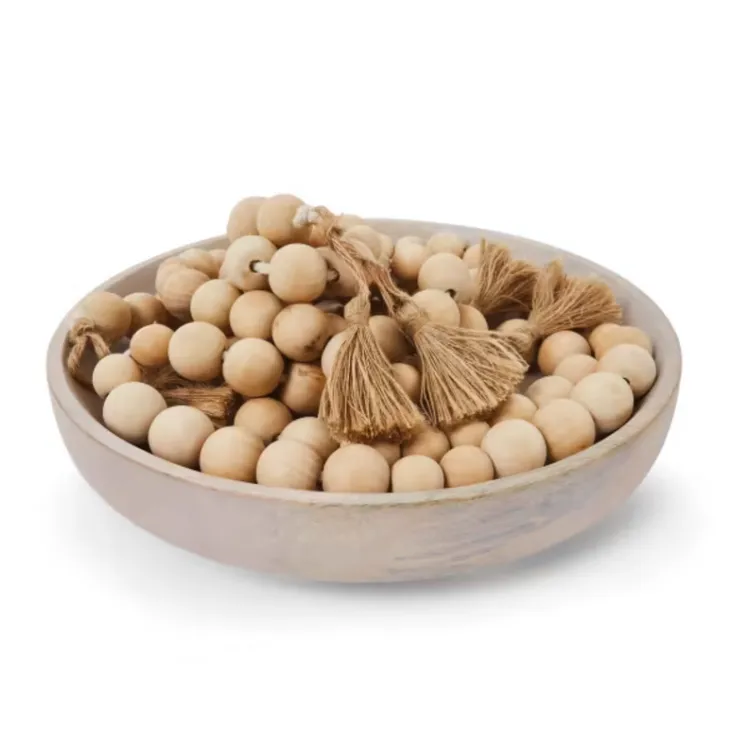 Wooden bead natural garland