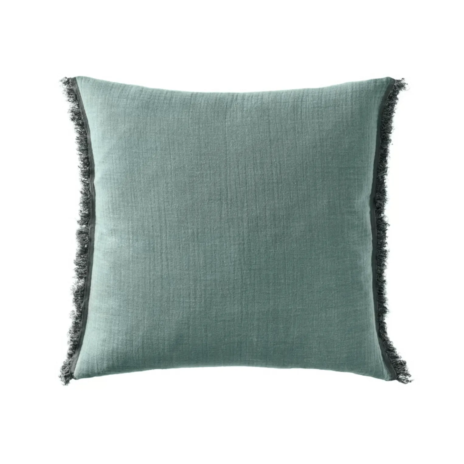 Linen Frill Cushion Blue