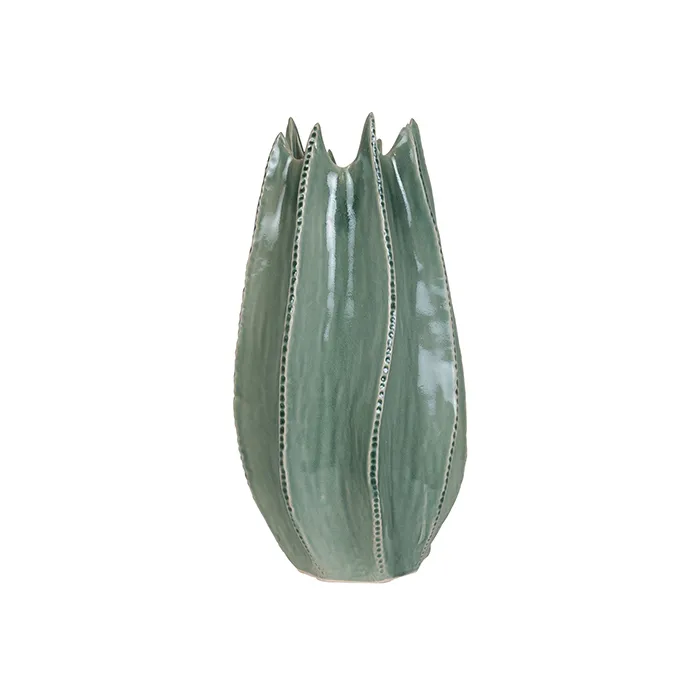 Ceramic green organic vase