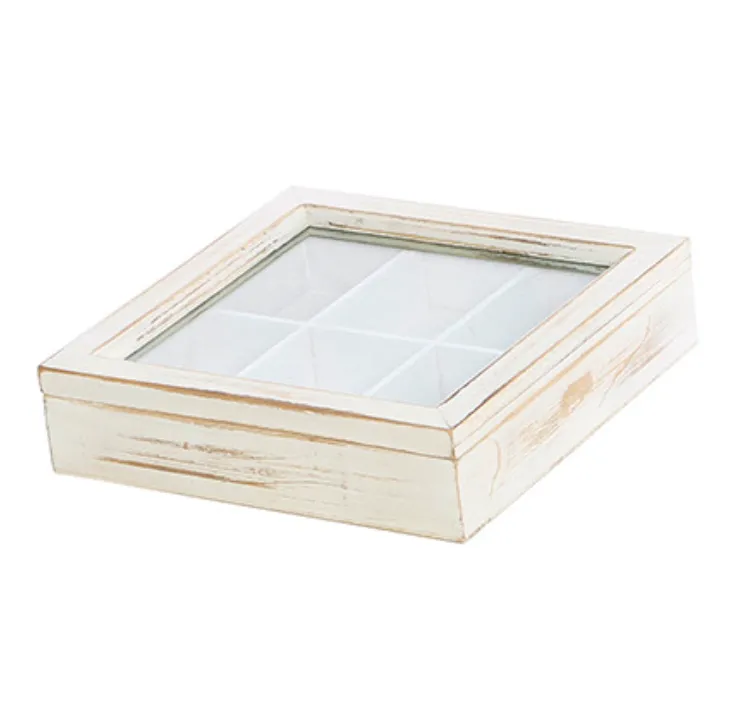 Timber whitewash square box
