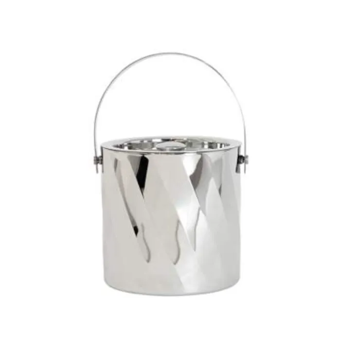 Nickel Diagonal Swirl Ice Bucket