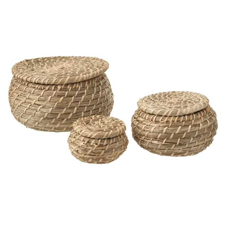 Seagrass round box with lid