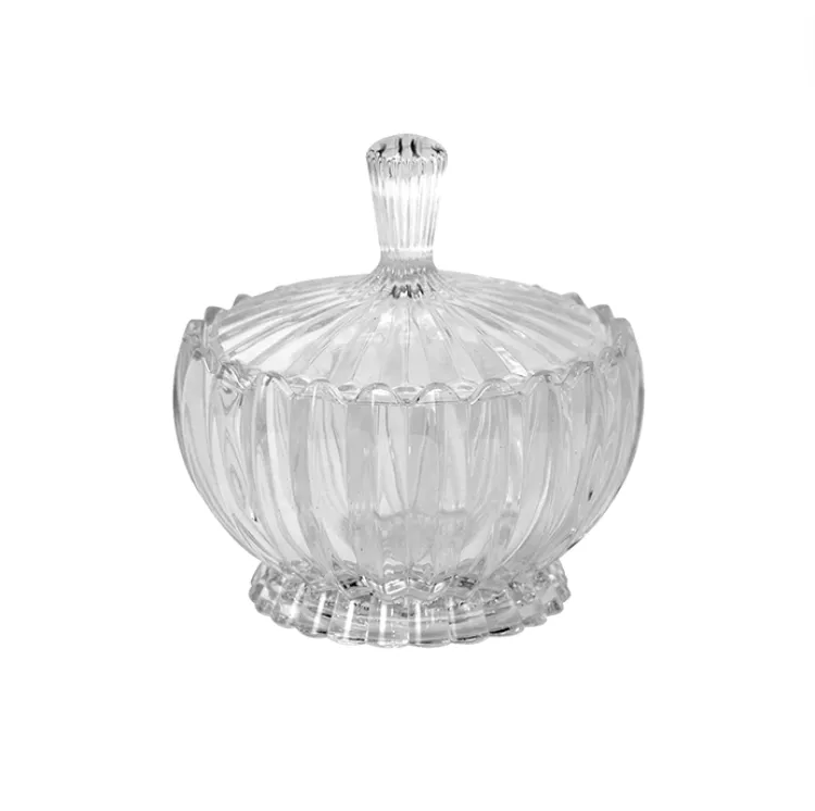 Glass Zig Zag Round Lidded Jar