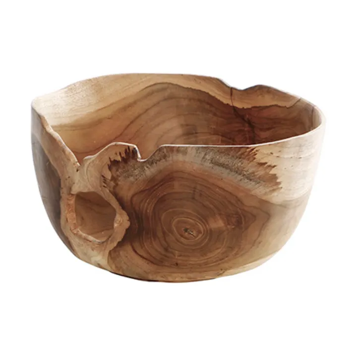 Timber round sculptured bowl