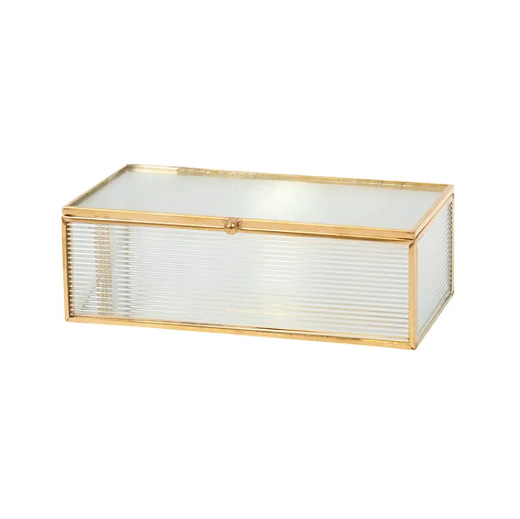 Gold & ribbed glass box